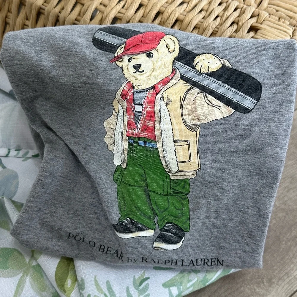 Vintage Polo Ralph Lauren Polo Bear Shirt Snowboarding Bear Boys Size 7