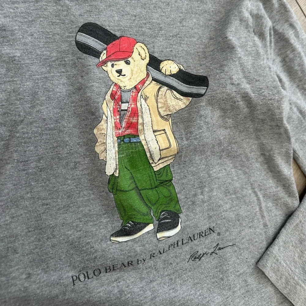 Vintage Polo Ralph Lauren Polo Bear Shirt Snowboarding Bear Boys Size 7