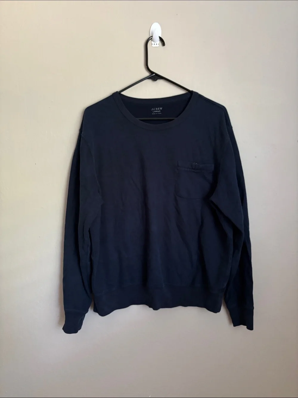 J. Crew Men's Cotton Navy Crewneck Sweater size large