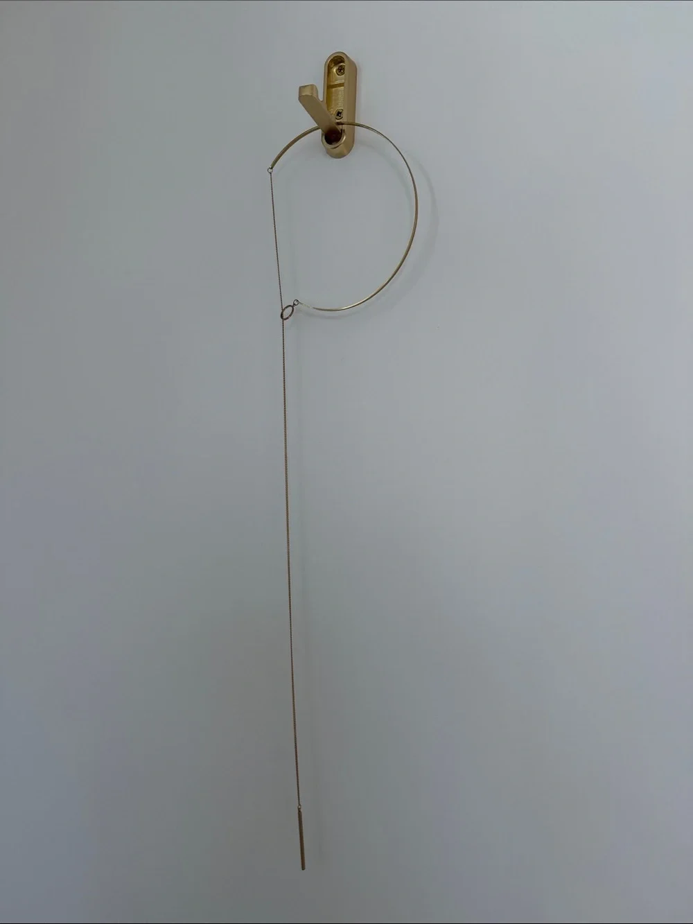 Delicate Long Gold Threader Hoop Necklace