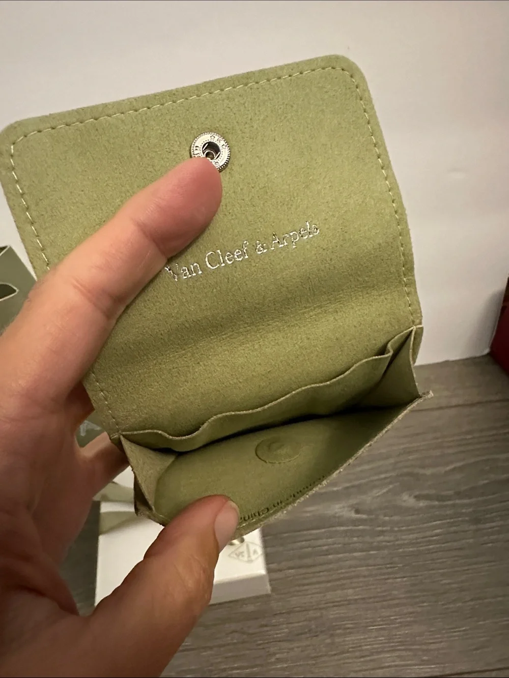 Van Cleef & Arpels compact suede